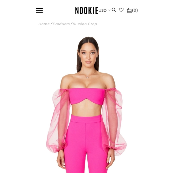 Nookie Illusion Crop - Neon Pink - Picture 1 of 6
